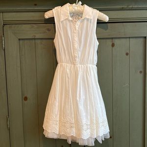 White Sleeveless Dress w/ Crinoline